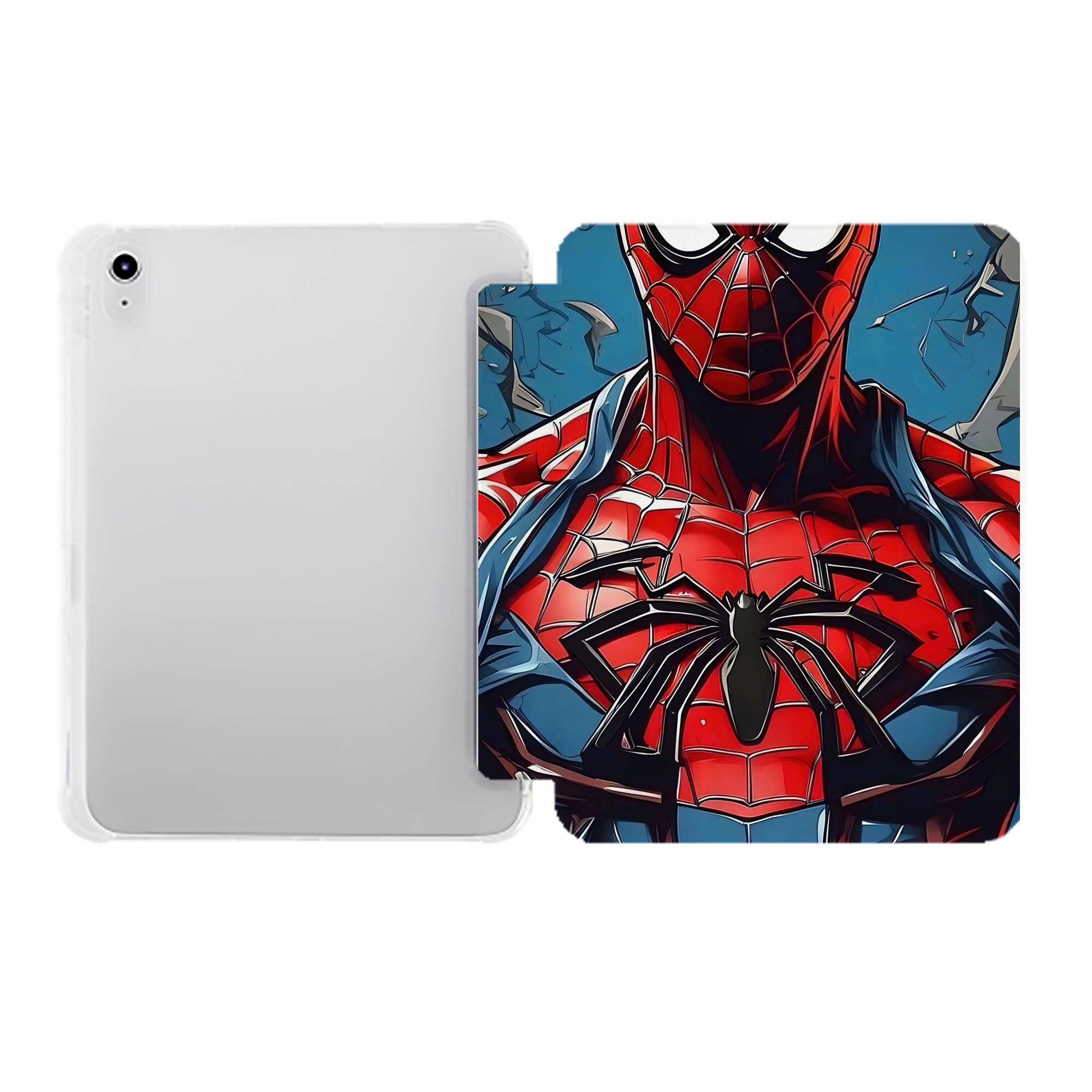 （画像用） Spider Man スパイダーマン IPad ケース ペン収納付き 三つ折りスタンド PUレザー×シリコン 対応機種9.5/10.5/10.9インチ